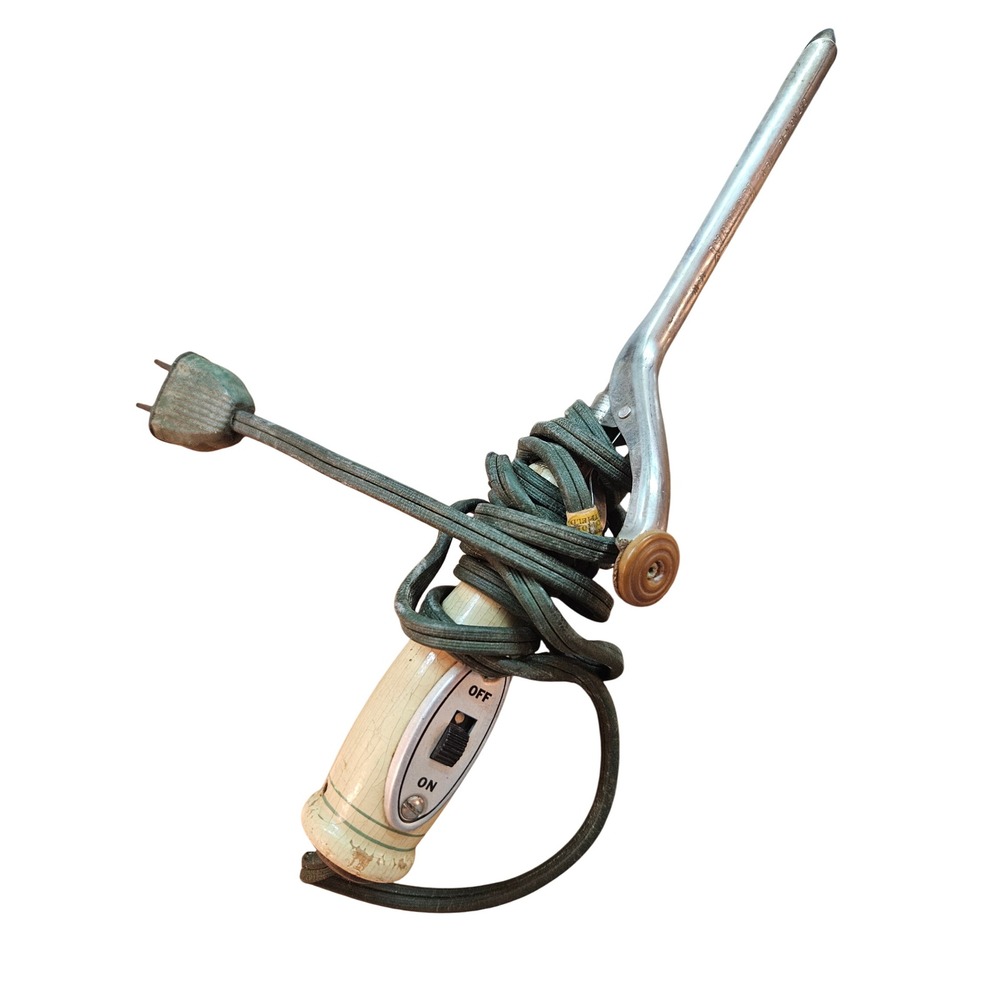 *Parts Only*‎ Vintage Kwikway K-12 Electric Curling Iron Cream Handle